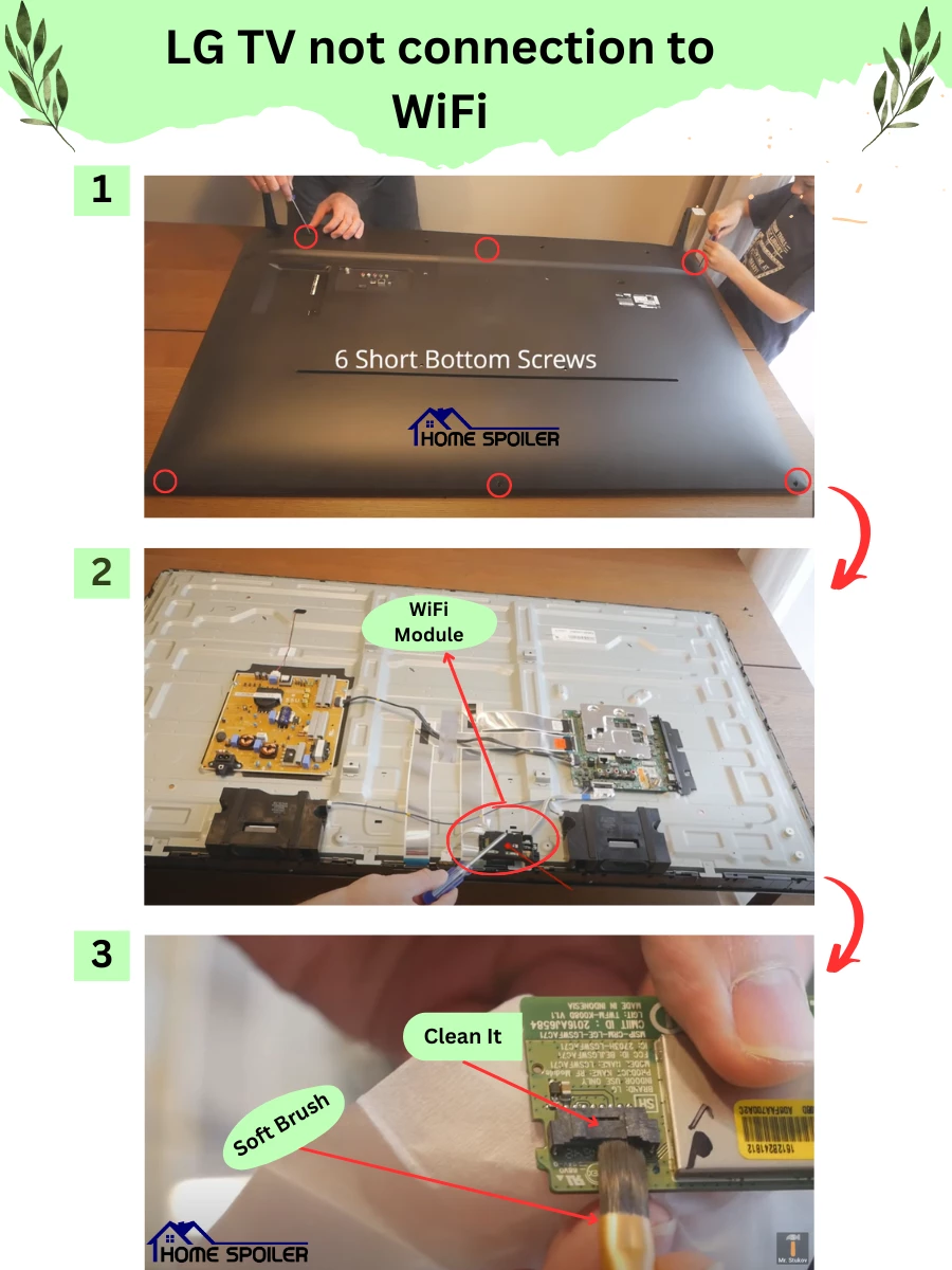 Steps for Disassembling an LG TV to Fix WiFi Connectivity Issue