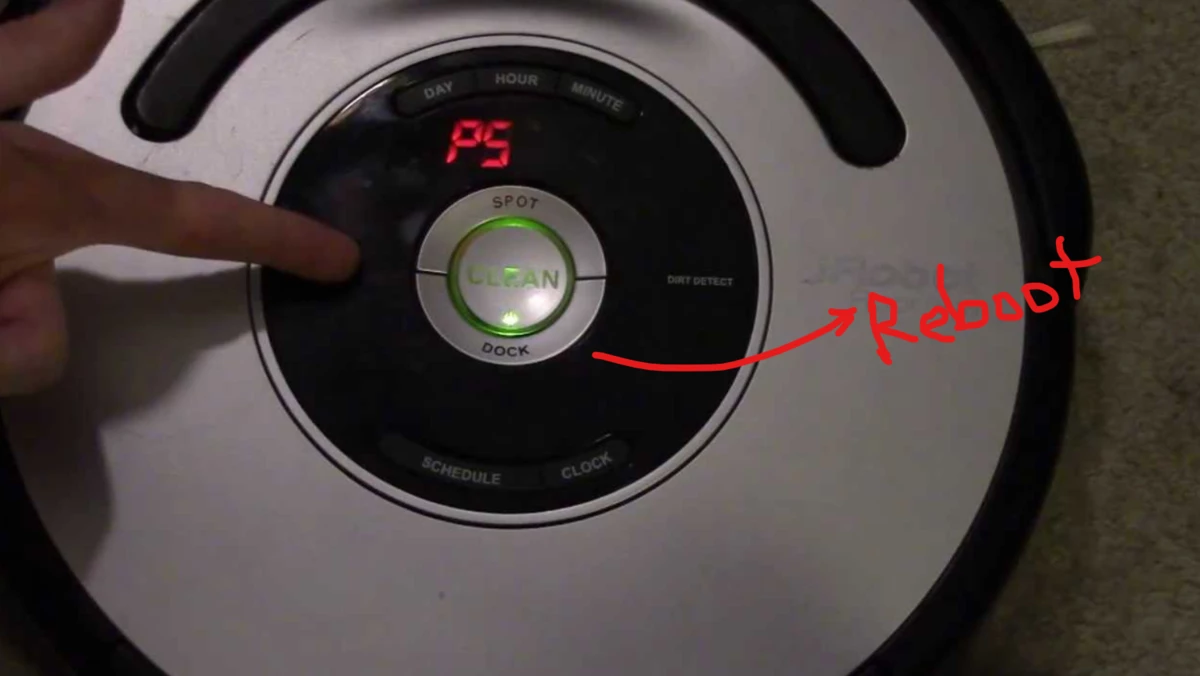 rebooting the roomba to solve err 5