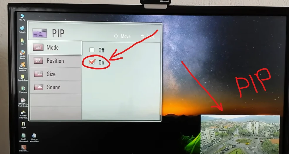 Adjust the position and size of the PIP window on the screen.