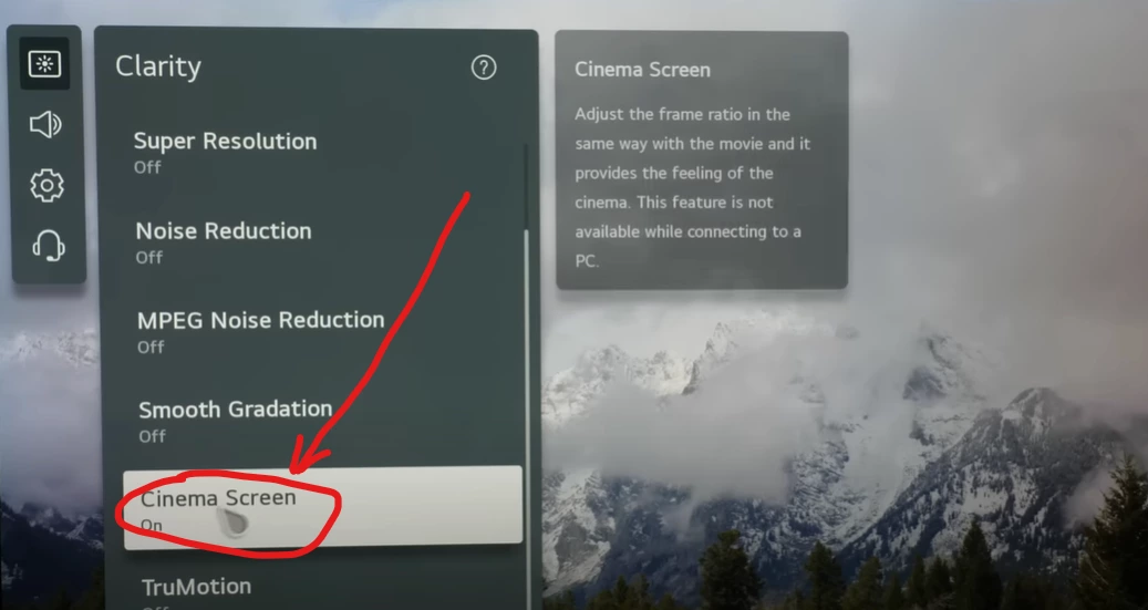 Cinematic mode in lg c1 dolby setting