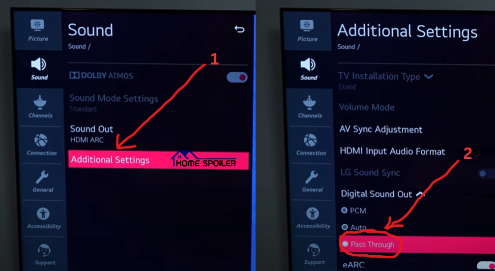 Reset Digital sound out setting