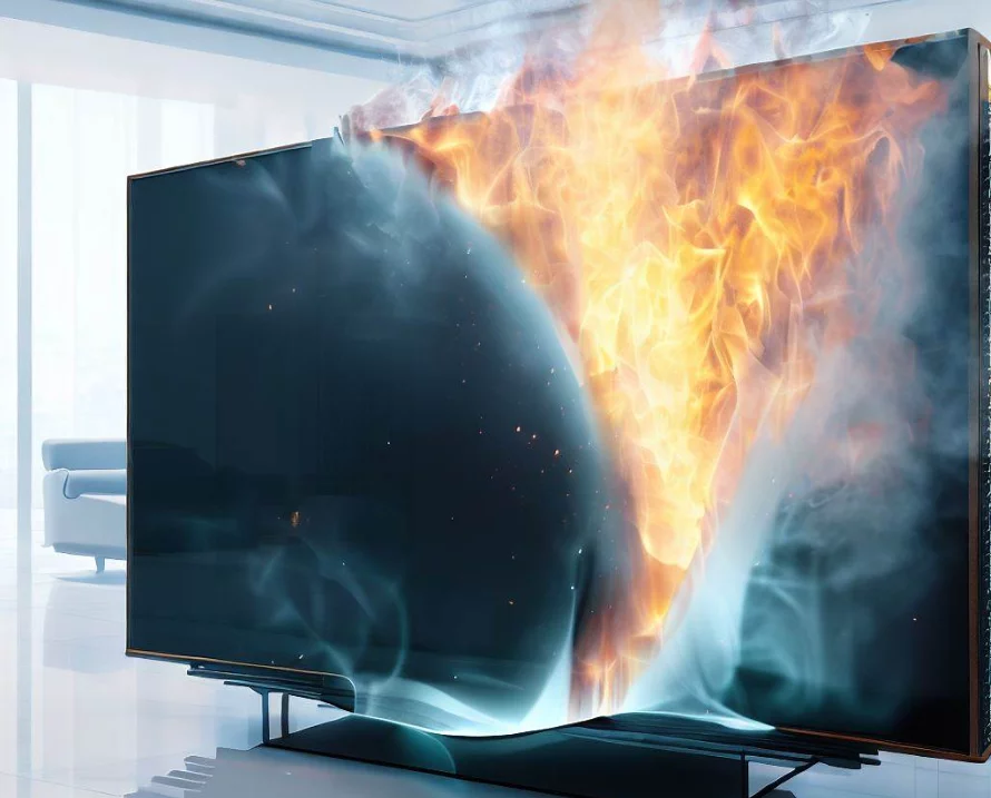 brand new tv smelling like burning