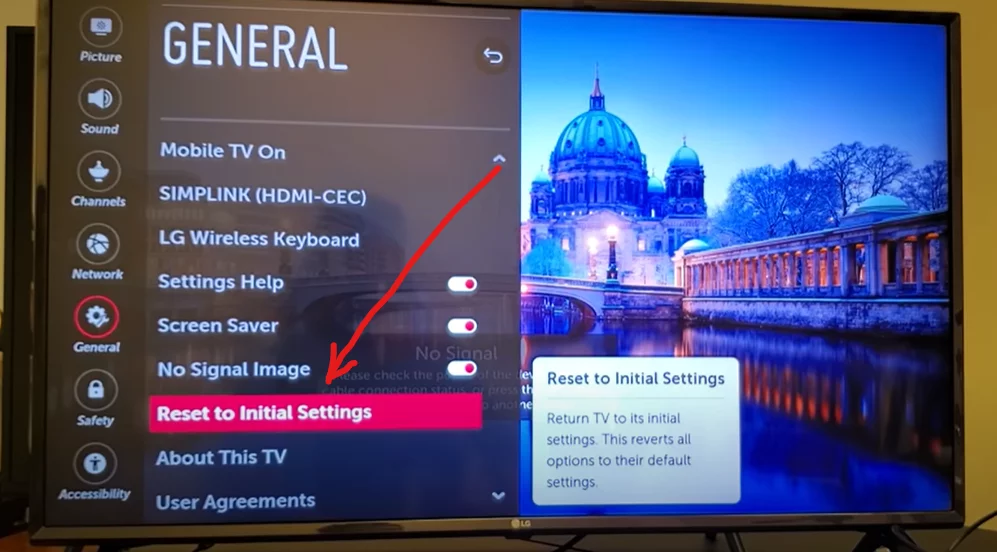 factory reset your lg tv to the default state
