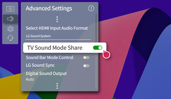 lg tv sound share keeps popping up