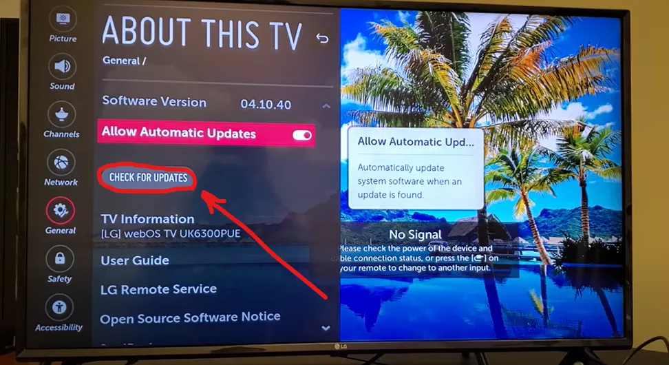 update the firmware on lg tv