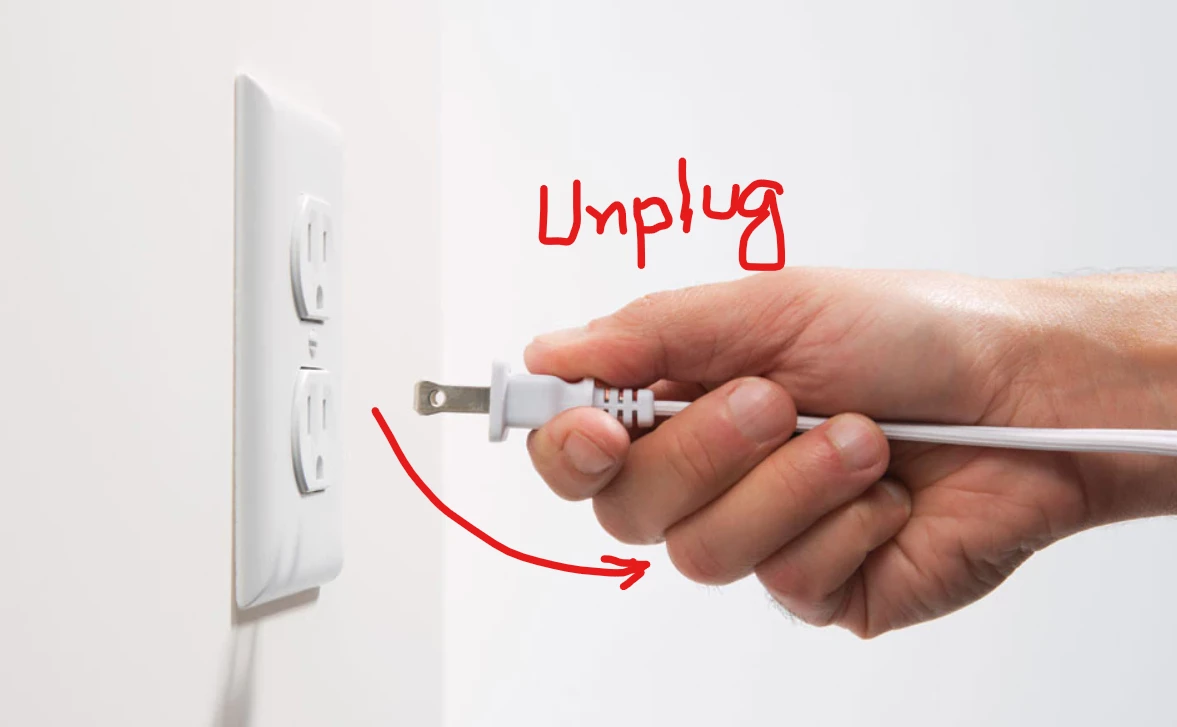 disconnecting tv power cord from outlet