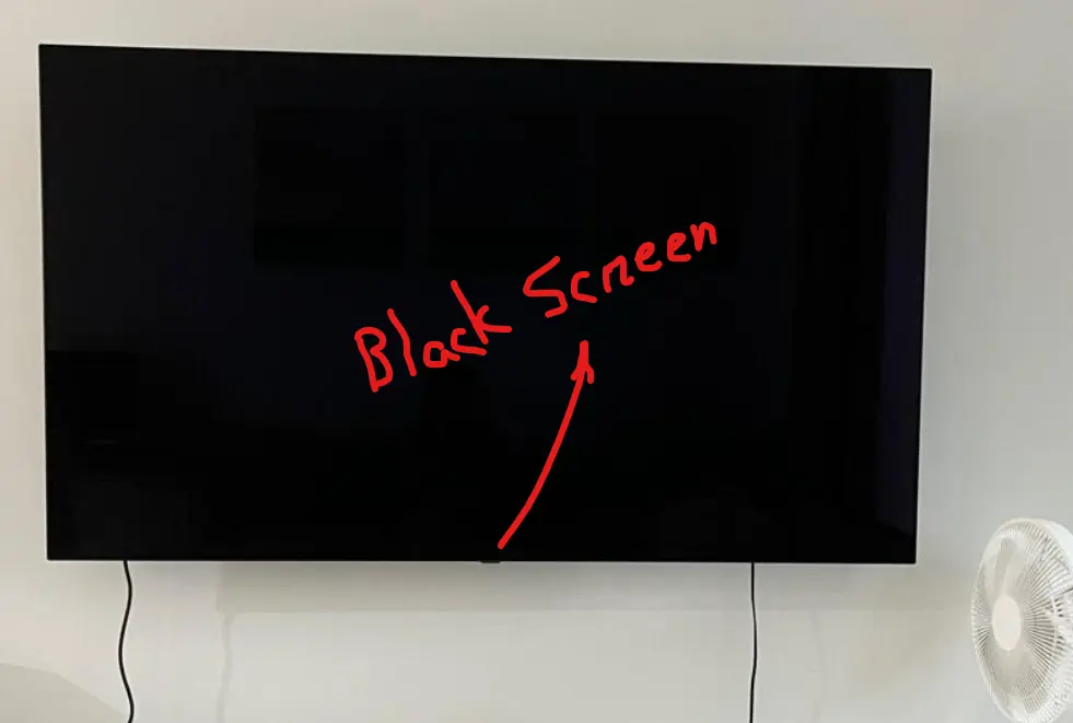 tv display is completely black