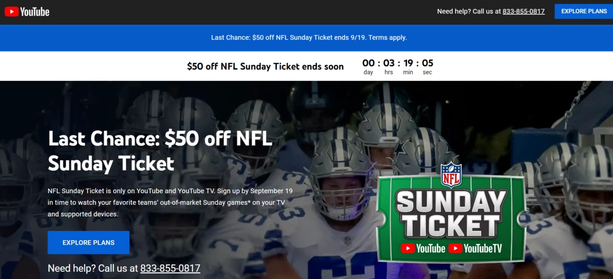 nfl sunday tiket at 50$ discount