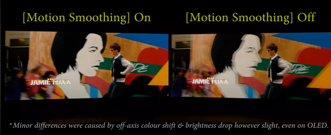 object differences in motion smooting on a tv