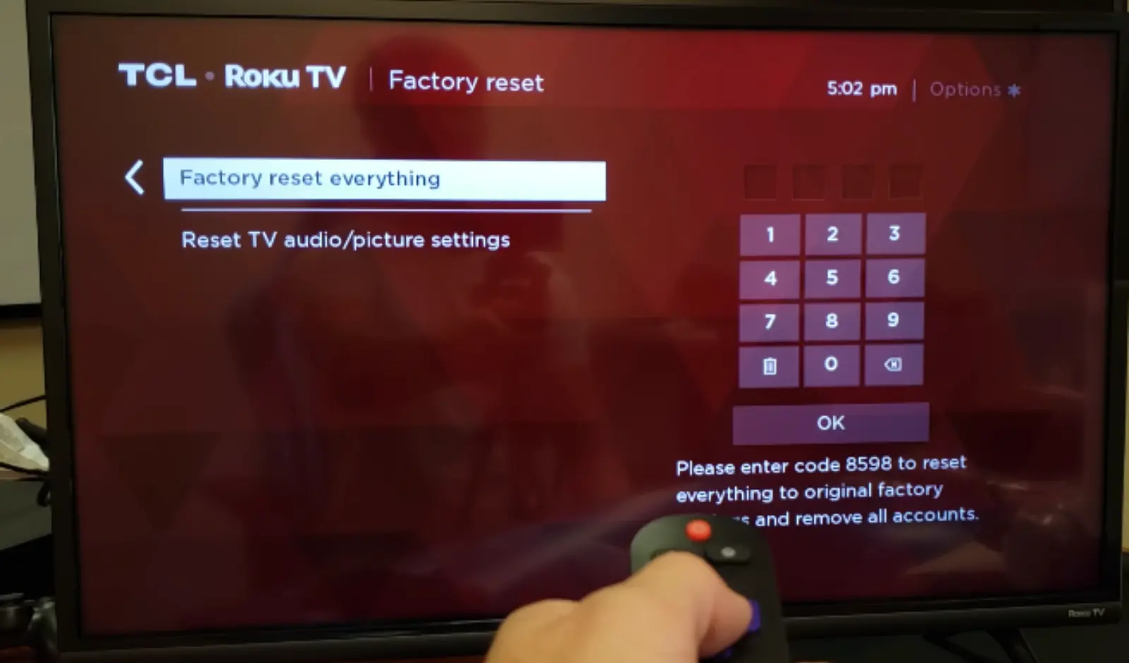 TV Refuses to Factory Reset fix