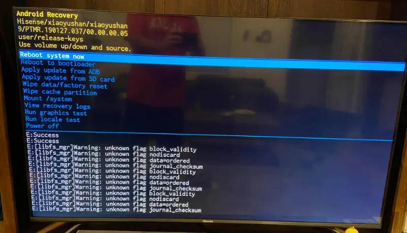 flashing the TV's firmware using recovery mode